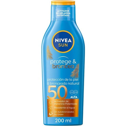 Lapte Protectie Solara Nivea Sun Protect and Tan SPF 50, 200ml