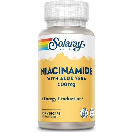 Vitamina Niacinamidă Solaray 500mg, galben, 100 capsule