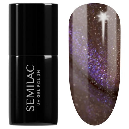 Lac unghii Semilac 827, maro sclipitor, 7ml