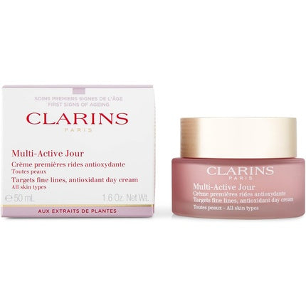Set îngrijire facială, Clarins, Multi-Active, roz și albastru