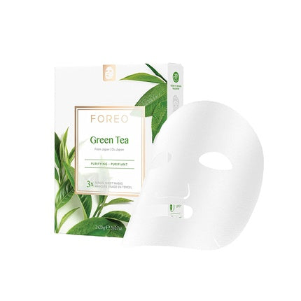 Masca faciala Foreo, Green Tea, set 3 bucati