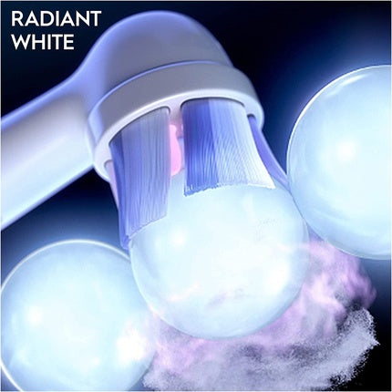 Capete periuță de dinți, Oral-B iO Radiant White, peri înclinați și petale de lustruire