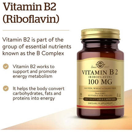 Vitamina B2 Solgar Riboflavin, 100mg, 100 capsule