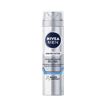 Gel de ras, Nivea, Protectie Piele, 200 ml, argintiu