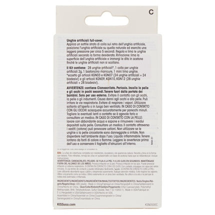 Unghii false Kiss Double Take, alb, 28 buc