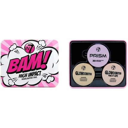 Set machiaj, W7, BAM Highlighter Trio, roz