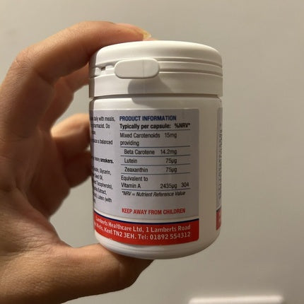 Supliment alimentar Lamberts, Beta Caroten 15mg, capsule