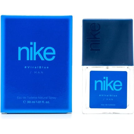 Apa de toaleta barbati, Nike, Viral Blue, 30ml