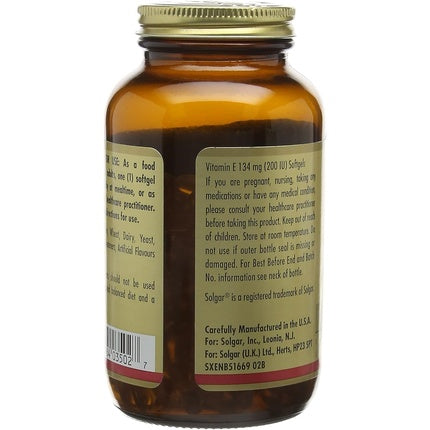 Supliment Vitamina E, Solgar, 134 mg, 250 capsule