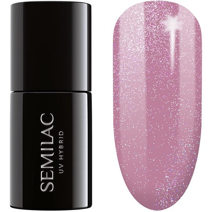 Lac de unghii, Semilac, UV Shimmer Dust Roz, 7ml