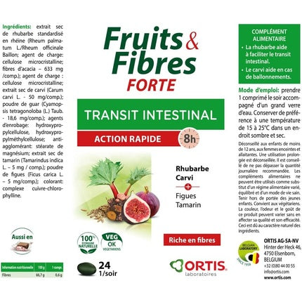 Supliment transit intestinal, Ortis Frutta&Fibre Forte, 24 tablete