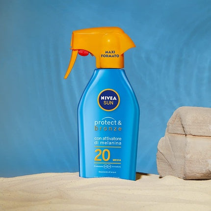Spray protecție solară Nivea Protect & Bronze SPF20 galben, 300 ml