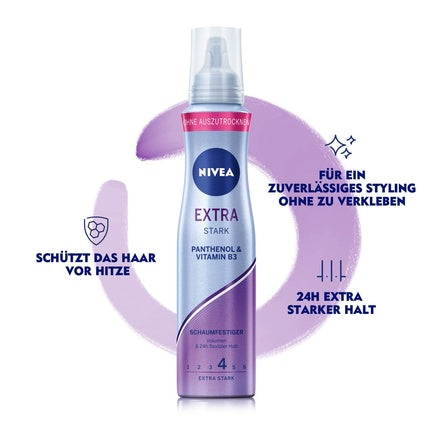 Spumă Păr, Nivea, Extra Strong, protecție termică, 150ml