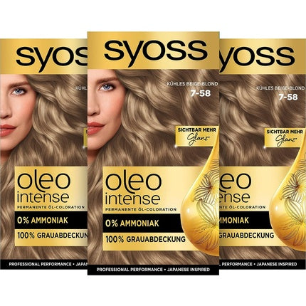 Vopsea Păr, Syoss, Oleo Intense 7-58 Blond Bej
