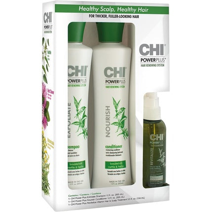 Set Îngrijire Păr CHI PowerPlus, 3 piese, alb