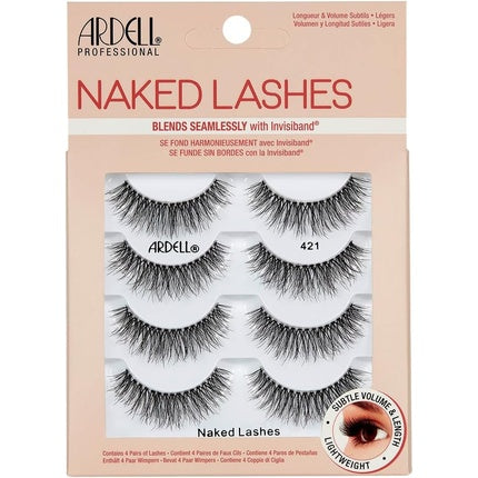 Gene false Ardell Naked Lash 421, Negru, set 4 bucăți