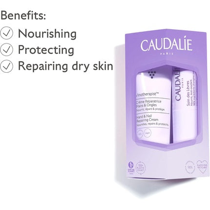 Cremă mâini și unghii, Caudalie, Winter Duo, violet