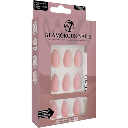 Unghii False, W7, Glamorous Nails, migdală roz