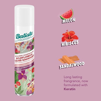 Șampon uscat, Batiste, Wildflower, 200ml, negru
