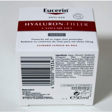 Cremă de noapte, Eucerin, Hyaluron-Filler Volume Lift, 50 ml