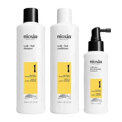 Set Îngrijire Păr Nioxin 1, alb, 300ml + 300ml + 100ml