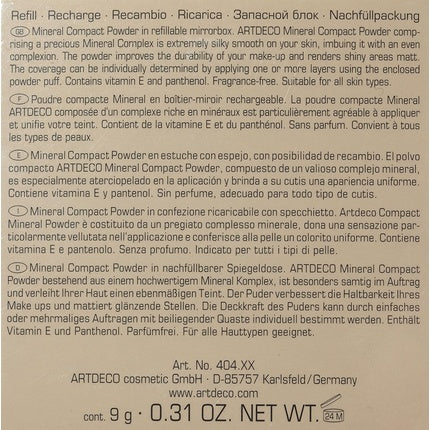 Pudră compactă, Artdeco, 9g, bej neutru