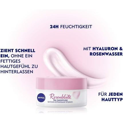 Cremă de zi, Nivea, 24h, 50ml, roz