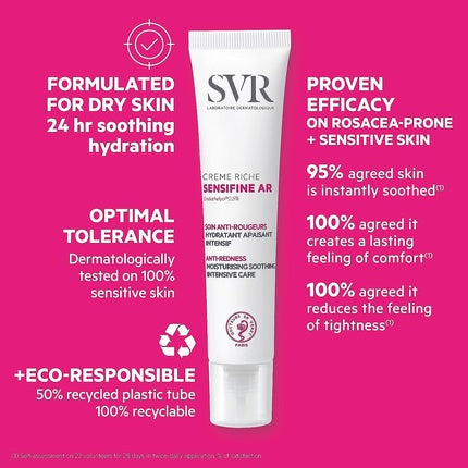 Crema hidratanta anti-roseata, Svr Sensifine AR, 40ml
