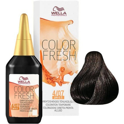 Vopsea de păr semipermanentă, Wella Colour Fresh, 4/07 Castaniu Natural Mediu
