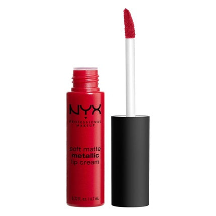 Ruj lichid NYX, Soft Matte Metallic, roșu