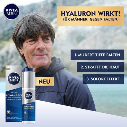 Gel de Fata Anti-Age, Nivea Men, Hyaluron, 50ml