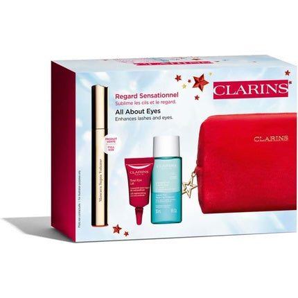 Set cosmetice, Clarins, mascara și cremă, roșu