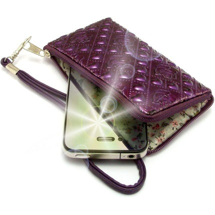 Portofel, Brand Necunoscut, model cu inimioare și trandafiri, violet