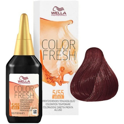Vopsea de par semipermanenta, Wella, Colour Fresh 5/55 Mahon Deschis Intens, 75ml