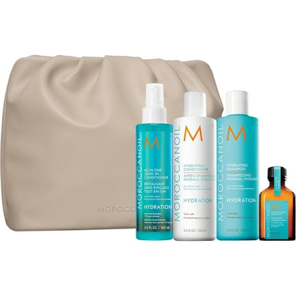Set îngrijire păr, Moroccanoil, Holiday Hydration, bej
