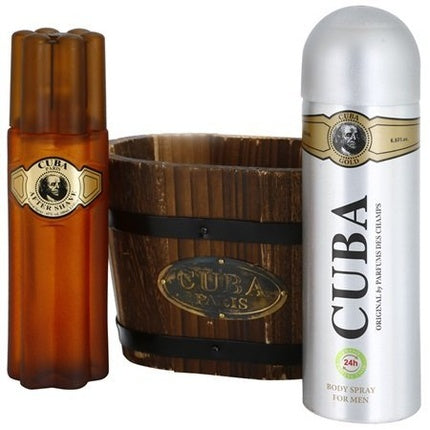 Set cadou parfum, Cuba Gold, 3.4oz after shave, 6.7oz spray de corp