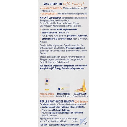Ser anti-îmbătrânire Nivea Q10 Energy, perle, 30ml