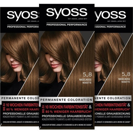 Vopsea de păr, Syoss, Hazelnut 5.8, 115ml