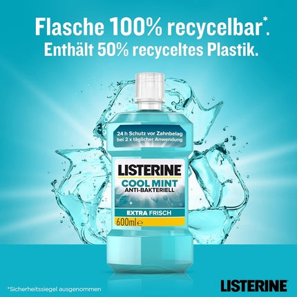 Apă de gură, Listerine, Cool Mint, antibacteriană, 600ml
