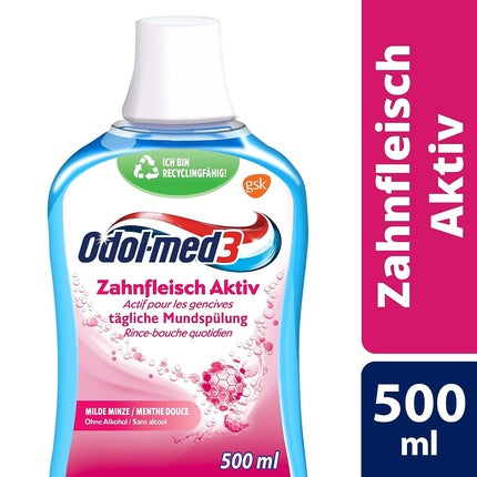 Apă de gură, Odol-Med3, Gum Active, fără alcool, 500ml