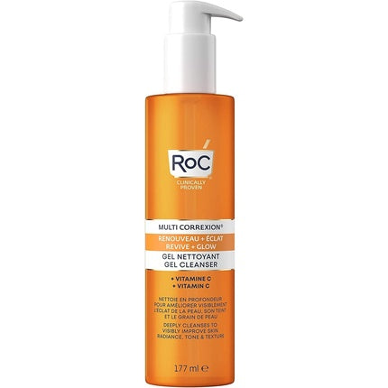 Gel de curățare facială, RoC, Multi Correxion Revive + Glow, cu Vitamina C, 177ml