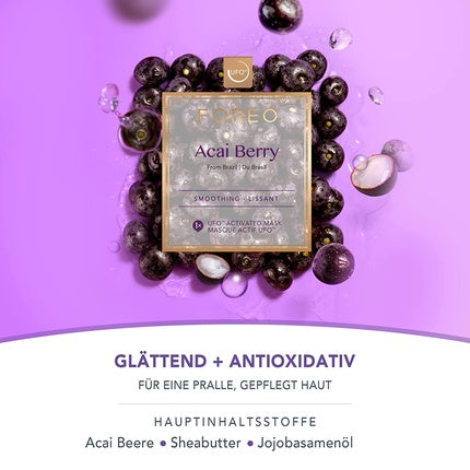 Masca faciala, Foreo, Acai Berry, 3 bucati