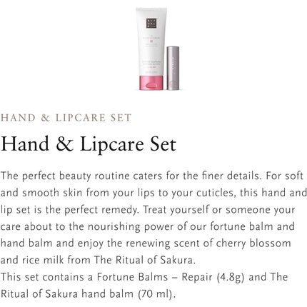 Set Îngrijire Mâini și Buze, Rituals, Sakura, alb și roz