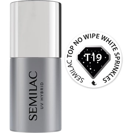 Top coat Semilac, T19, alb lucios, 7ml