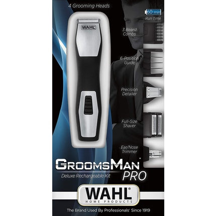 Trimmer, Wahl, GroomsMan Pro, argintiu, reîncărcabil
