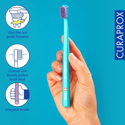 Periuță dinți, Curaprox, CS 1560, turcoaz-violet