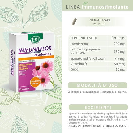 Supliment alimentar, Esi, Immunilflor Lattoferrina 200mg, 20 naturcaps