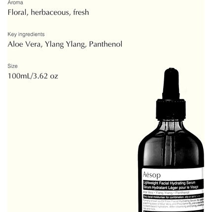 Ser hidratant, Aesop, facial, 100ml, sticlă