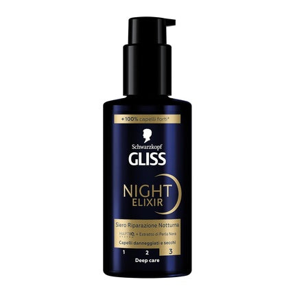 Ser tratament păr Gliss Night Elixir, HAPTIQ, negru, 100ml