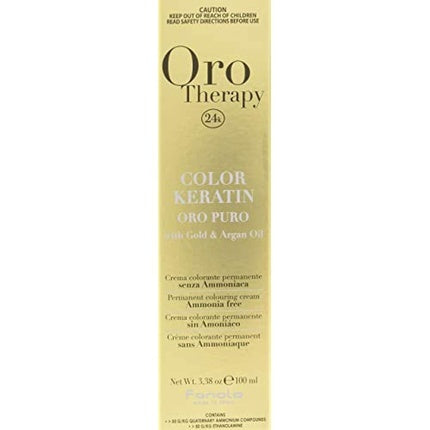 Vopsea păr, Fanola Oro Therapy Color Keratin 7.34, Blond Auriu, 100ml